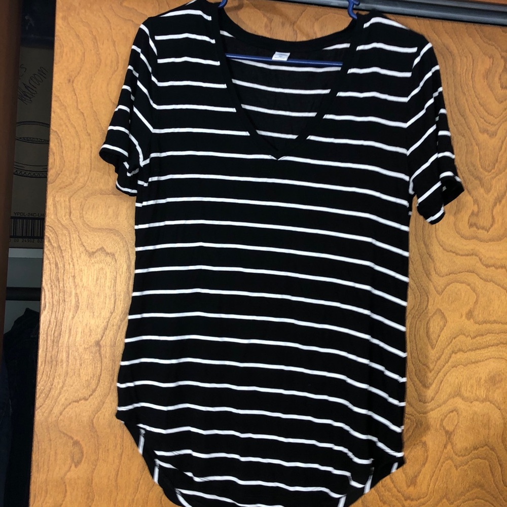 black and white striped tshirt